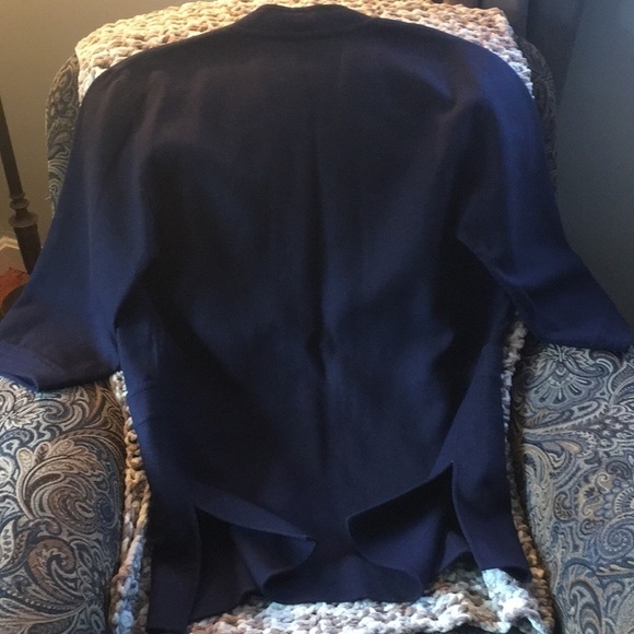 SALVATORE Ferragamo Wool Navy Blue Open Jacket Generous - Picture 5 of 6